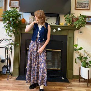 Vintage Floral Maxi Skirt